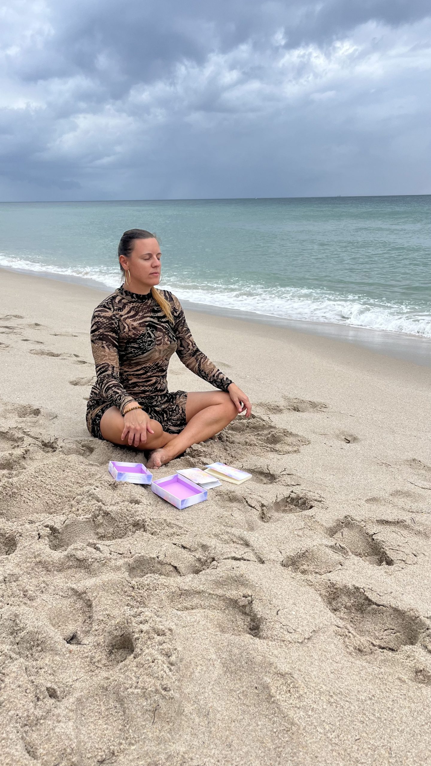 Tarot cards on the beach